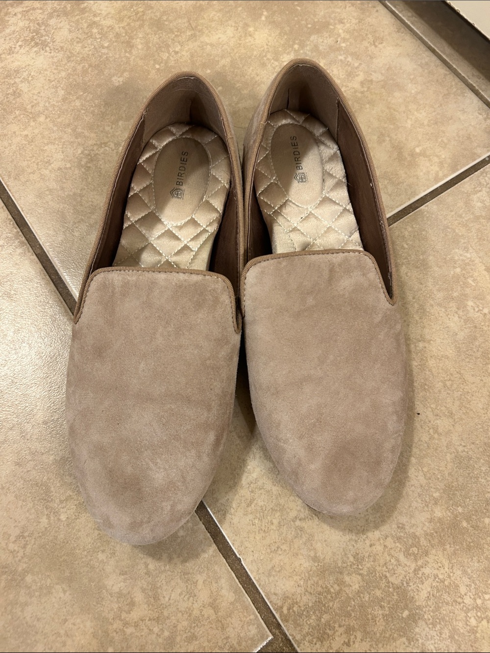 Birdies 8 Taupe Suede Loafers